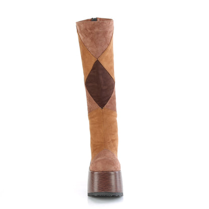 Demonia Cult Signature - "Camel-280" Boots - Brown Multi Vegan Suede