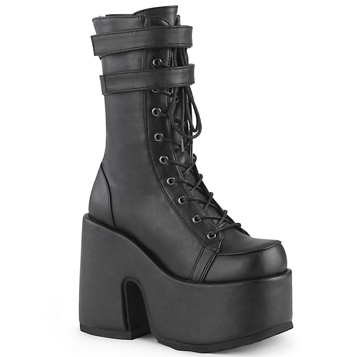 Demonia Cult Trending - "Camel-250" Boots - Black Vegan Leather
