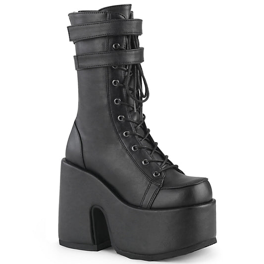 Demonia Cult Trending - "Camel-250" Boots - Black Vegan Leather