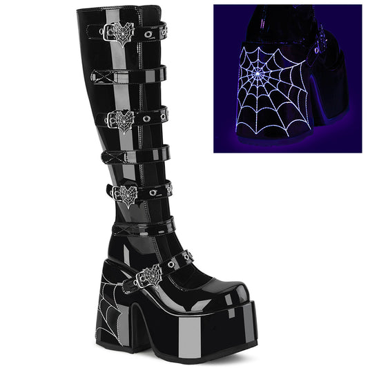 Demonia Cult Everyday - "Camel-223" Boots - Black Patent