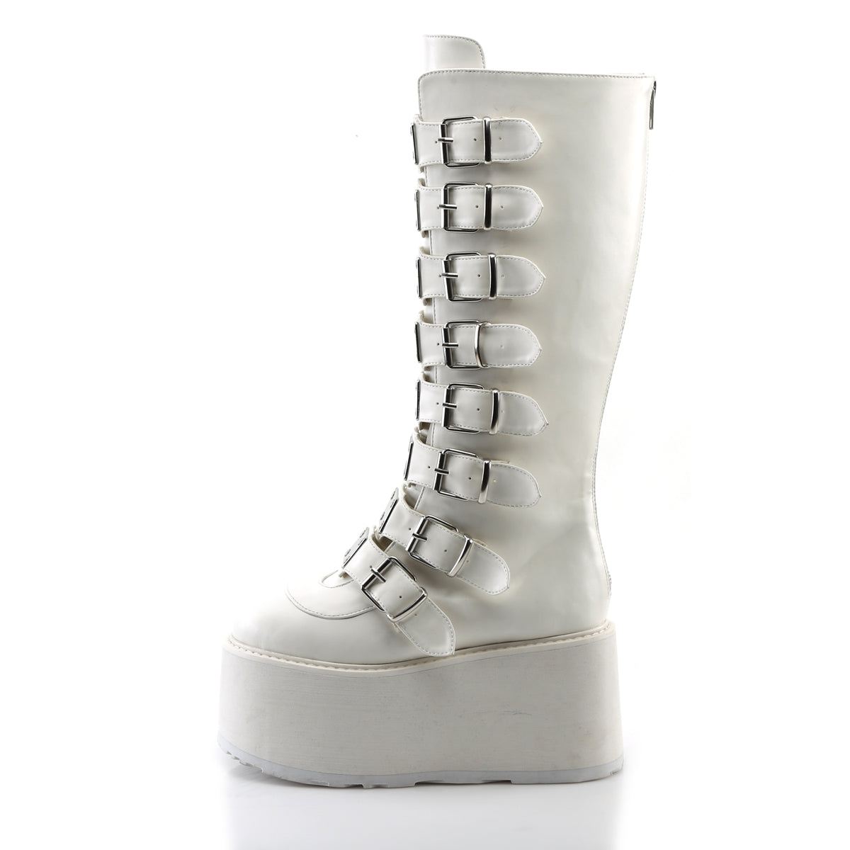 Demonia Cult Trusted - "Damned-318" Boots - White Vegan Leather