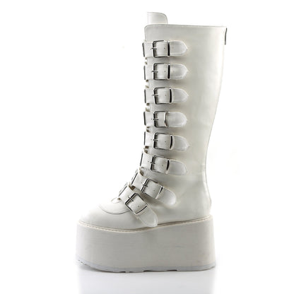 Demonia Cult Trusted - "Damned-318" Boots - White Vegan Leather