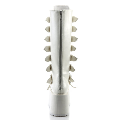 Demonia Cult Trusted - "Damned-318" Boots - White Vegan Leather