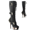Black Vegan Leather/Pewter Chrome