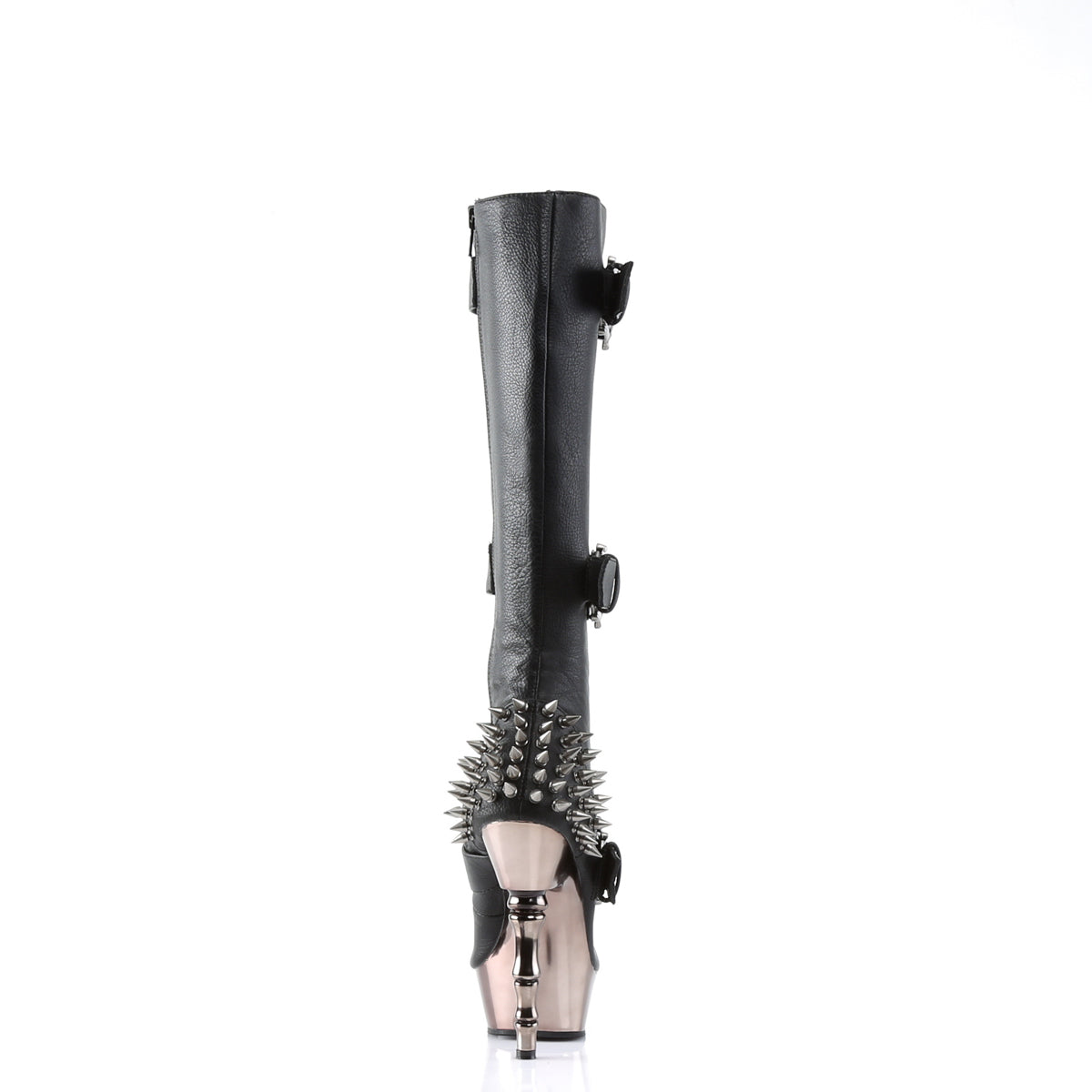 Demonia Cult Smart Buy - "Muerto-2028" Boots - Black Vegan Leather/Pewter Chrome