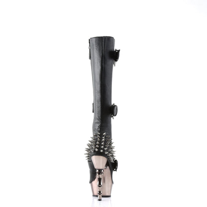 Demonia Cult Smart Buy - "Muerto-2028" Boots - Black Vegan Leather/Pewter Chrome