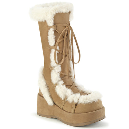 Demonia Cult Exclusive - "Cubby-311" Boots - Camel Vegan Suede