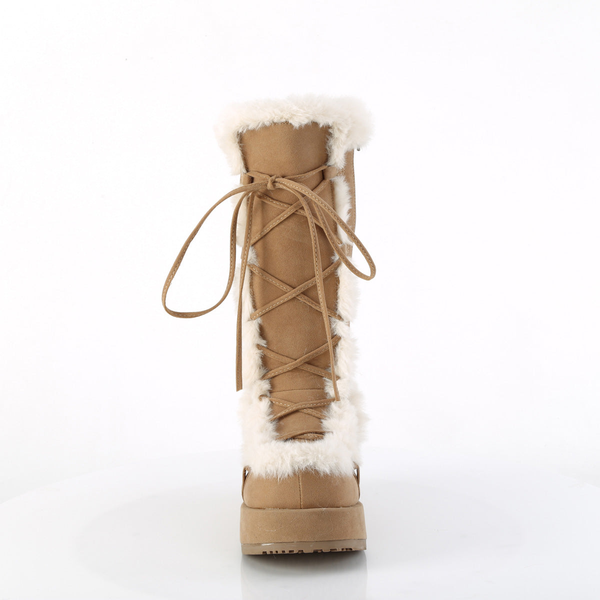 Demonia Cult Exclusive - "Cubby-311" Boots - Camel Vegan Suede