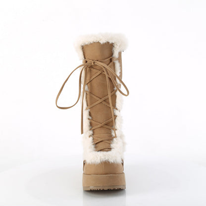 Demonia Cult Exclusive - "Cubby-311" Boots - Camel Vegan Suede