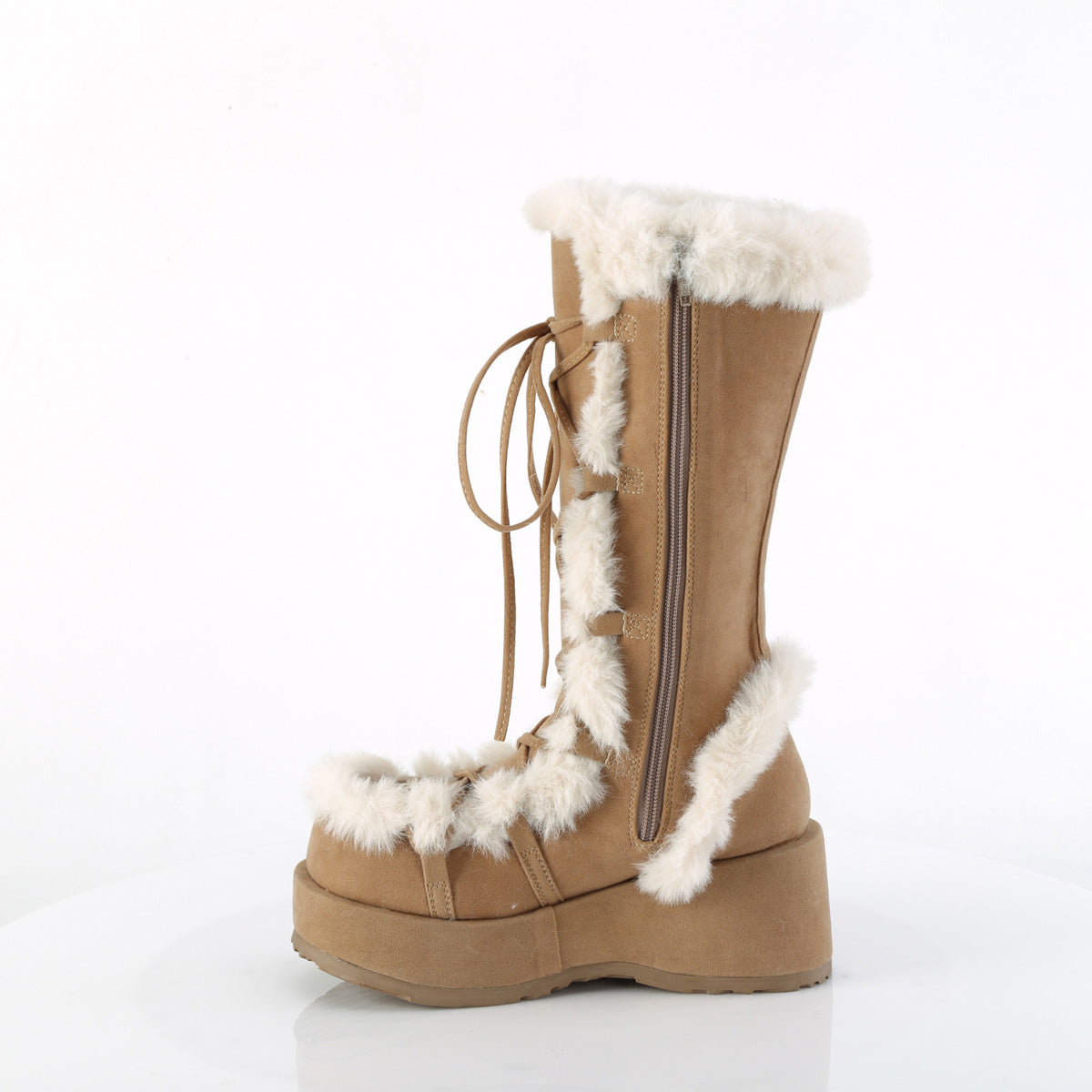 Demonia Cult Exclusive - "Cubby-311" Boots - Camel Vegan Suede