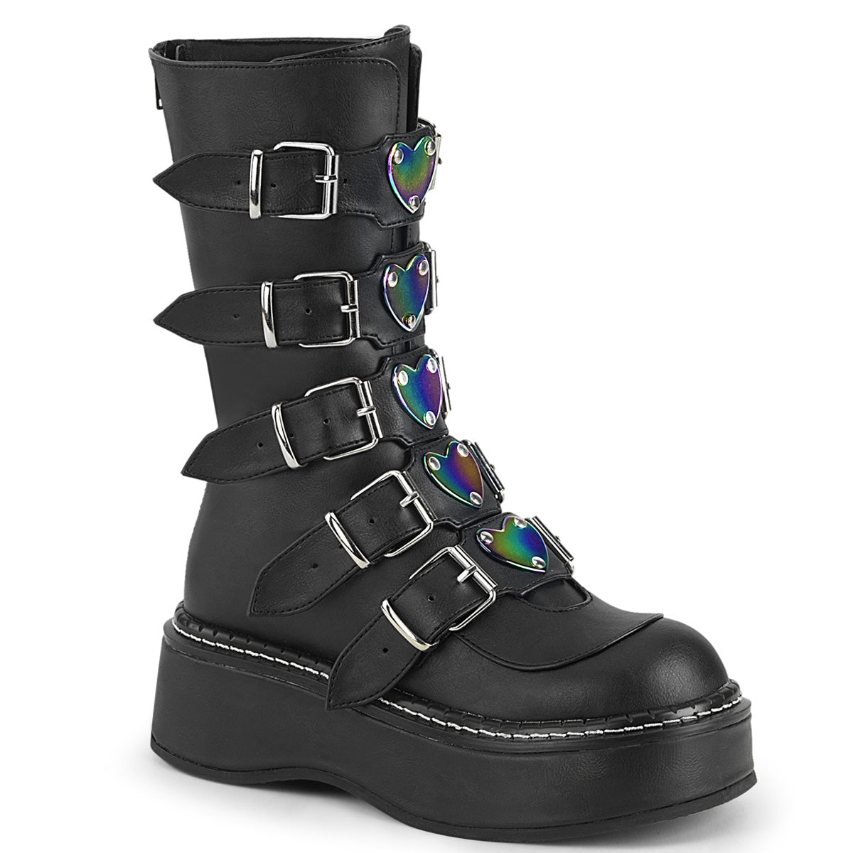 Demonia Cult Exclusive - "Emily-330" Boots - Black Vegan Leather