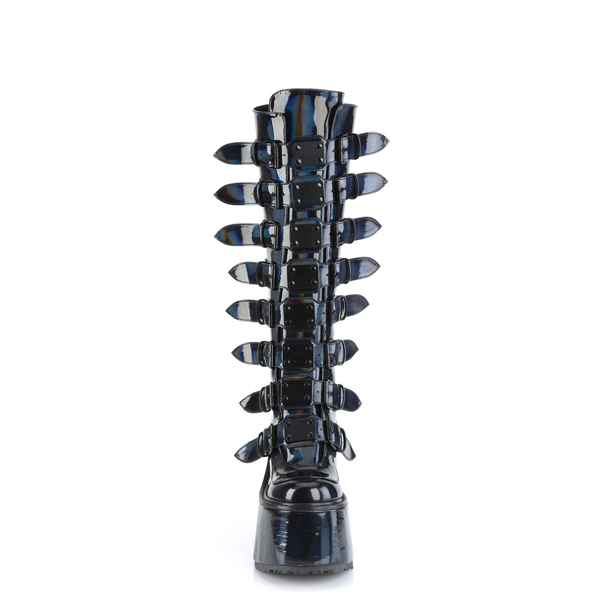 Demonia Cult New - "Swing-815" Boots - Black Holographic Patent