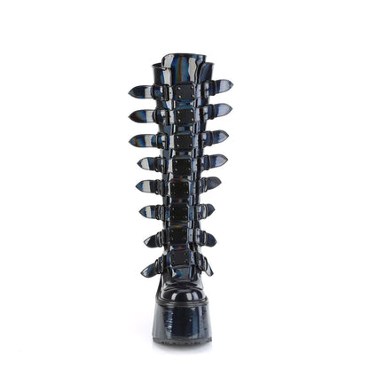 Demonia Cult New - "Swing-815" Boots - Black Holographic Patent