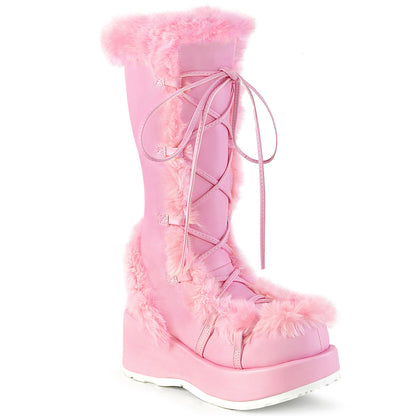 Demonia Cult Featured - "Cubby-311" Boots - Baby Pink Vegan Leather