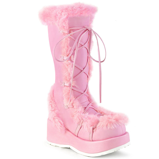 Demonia Cult Featured - "Cubby-311" Boots - Baby Pink Vegan Leather