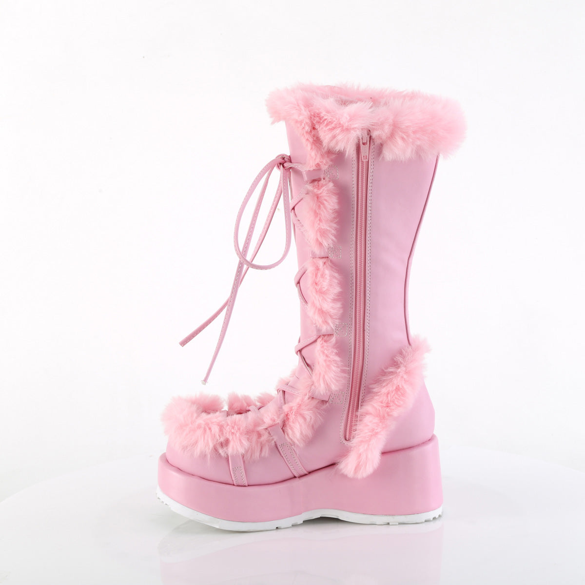 Demonia Cult Featured - "Cubby-311" Boots - Baby Pink Vegan Leather