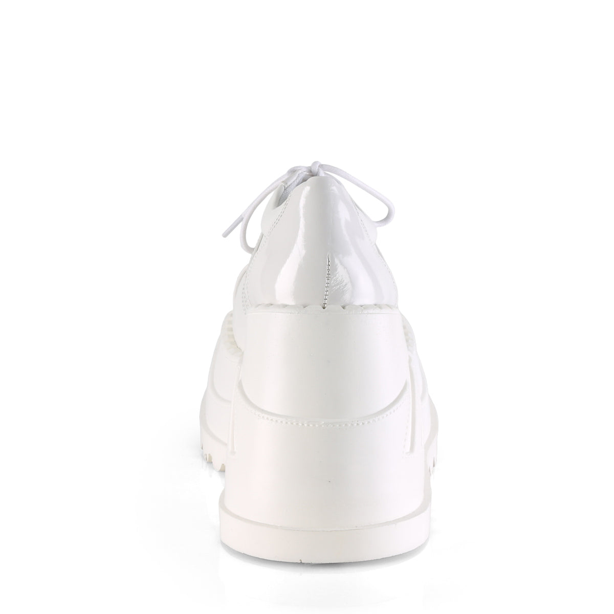 Demonia Cult Sale - "Stomp-08" Shoes - White Patent-Vegan Leather