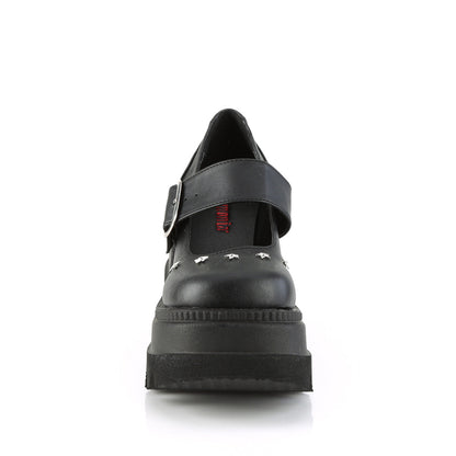 Demonia Cult Latest - "Shaker-23" Platforms - Black Vegan Leather