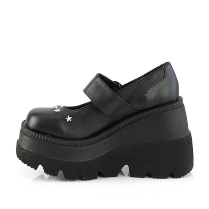 Demonia Cult Latest - "Shaker-23" Platforms - Black Vegan Leather