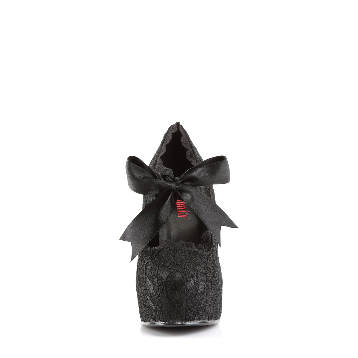 Demonia Cult Signature - "Demon-11" Platforms - Black Satin-Black Lace