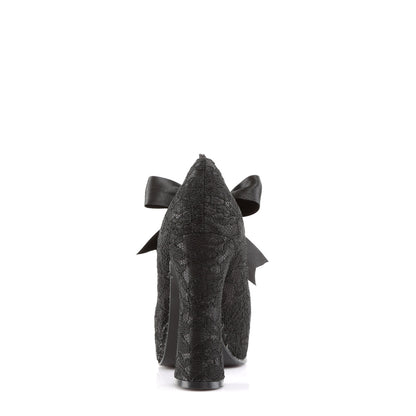 Demonia Cult Signature - "Demon-11" Platforms - Black Satin-Black Lace
