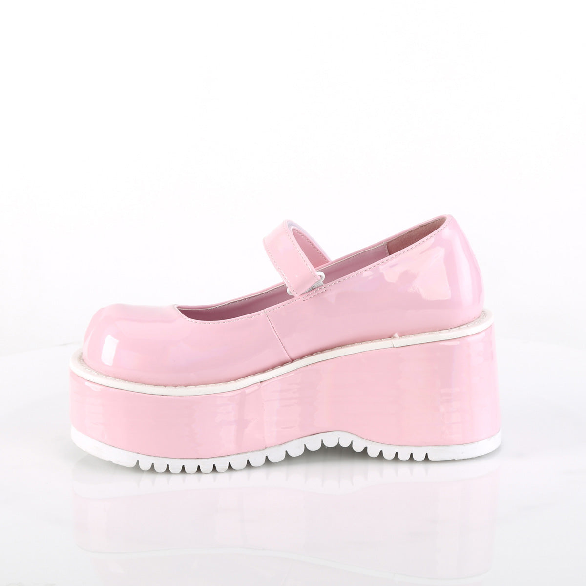 Demonia Cult Great Value - "Dollie-01" Platforms - Baby Pink Holo Patent