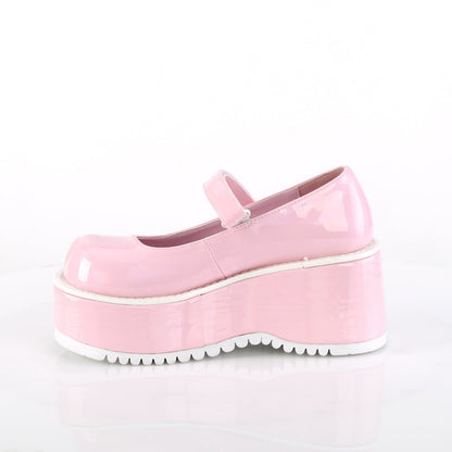 Demonia Cult Great Value - "Dollie-01" Platforms - Baby Pink Holo Patent