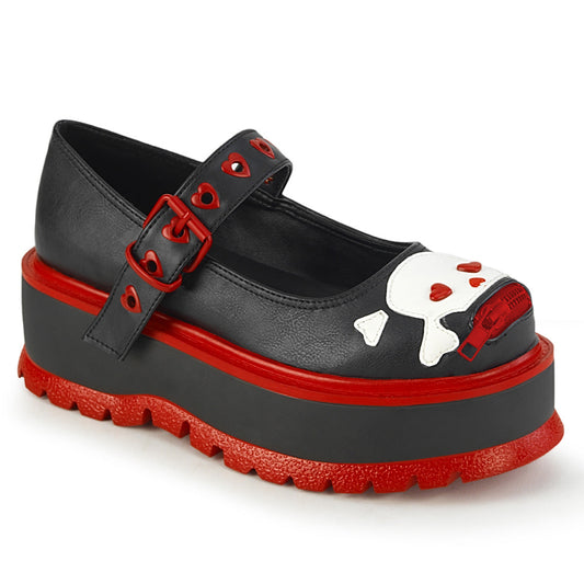 Demonia Cult Best Seller - "Slacker-27" Platforms - Black Vegan Leather