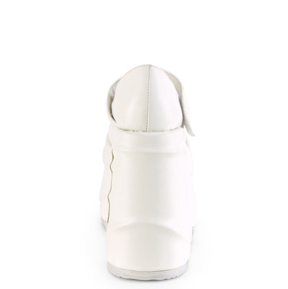 Demonia Cult Popular - "Wave-32" Platforms - White Vegan Leather