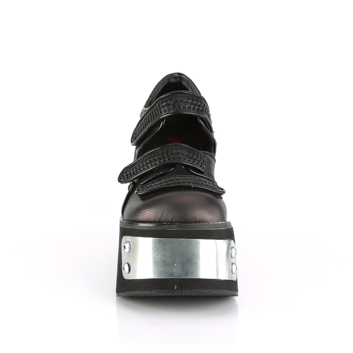Demonia Cult Recommended - "Kera-13" Platforms - Black-Pewter Vegan Leather