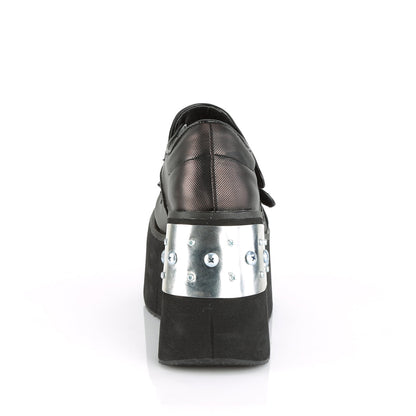 Demonia Cult Recommended - "Kera-13" Platforms - Black-Pewter Vegan Leather
