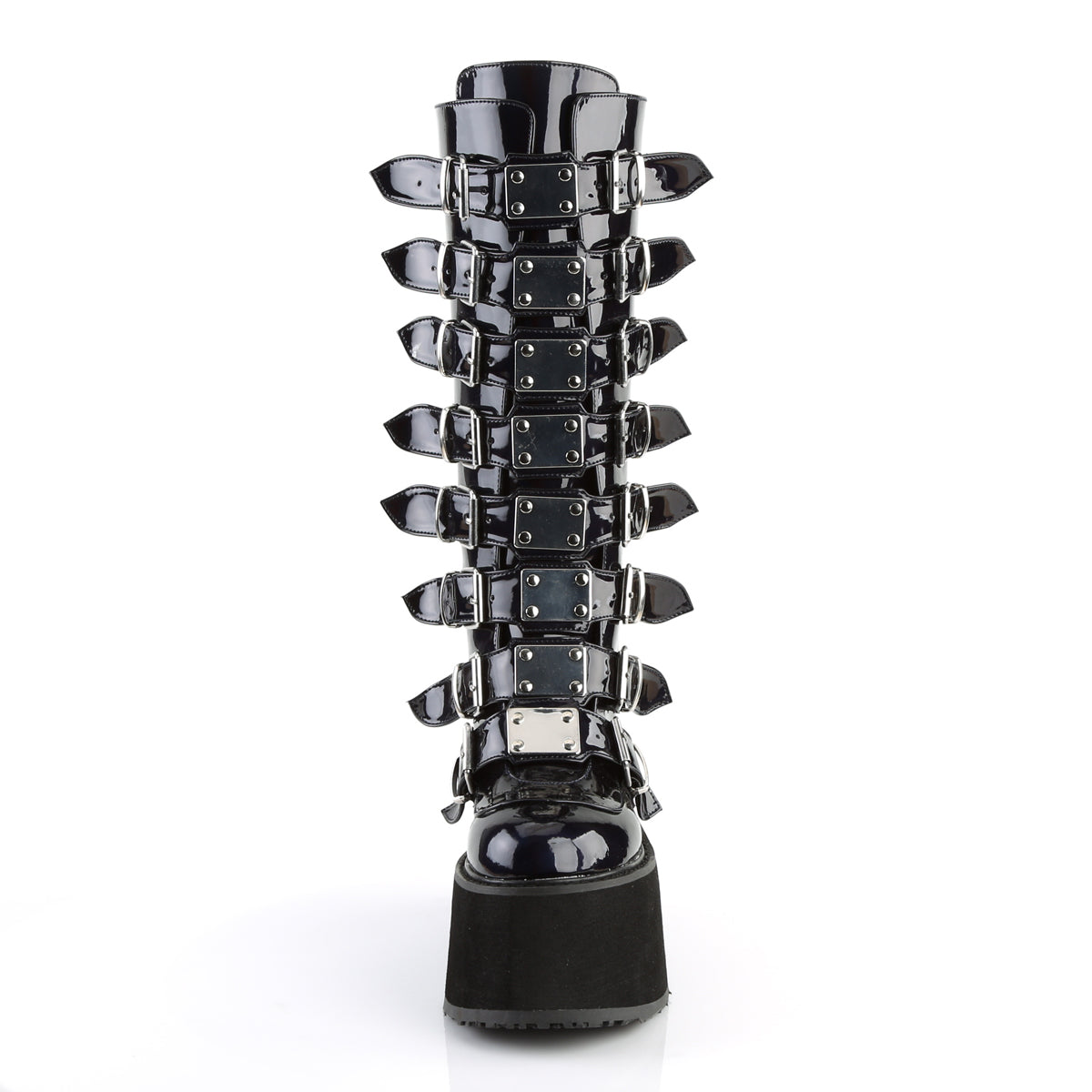 Demonia Cult Classic - "Damned-318" Boots - Black Hologram Vegan Leather
