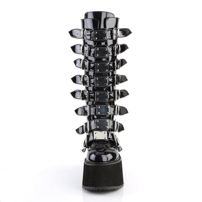 Demonia Cult Classic - "Damned-318" Boots - Black Hologram Vegan Leather