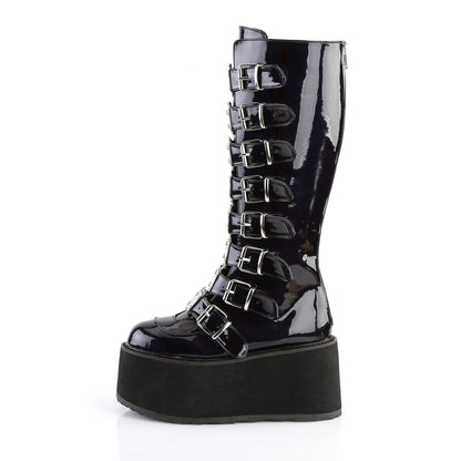 Demonia Cult Classic - "Damned-318" Boots - Black Hologram Vegan Leather