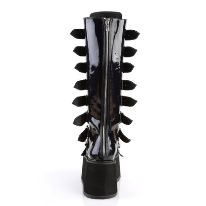 Demonia Cult Classic - "Damned-318" Boots - Black Hologram Vegan Leather
