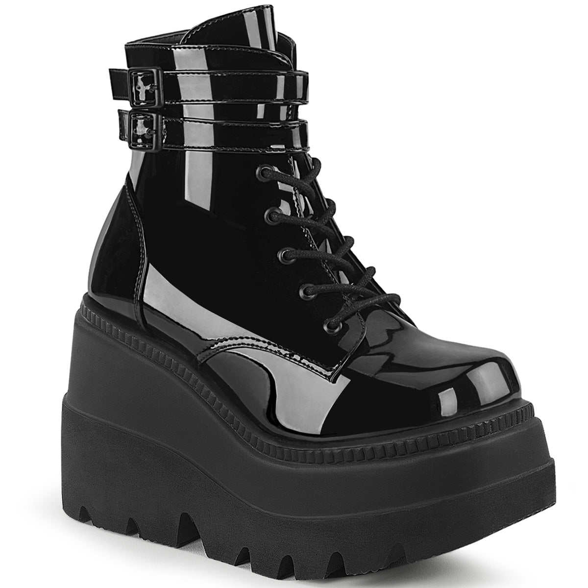 Demonia Cult Customer Favorite - "Shaker-52" Boots - Black Patent
