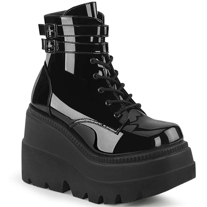 Demonia Cult Customer Favorite - "Shaker-52" Boots - Black Patent