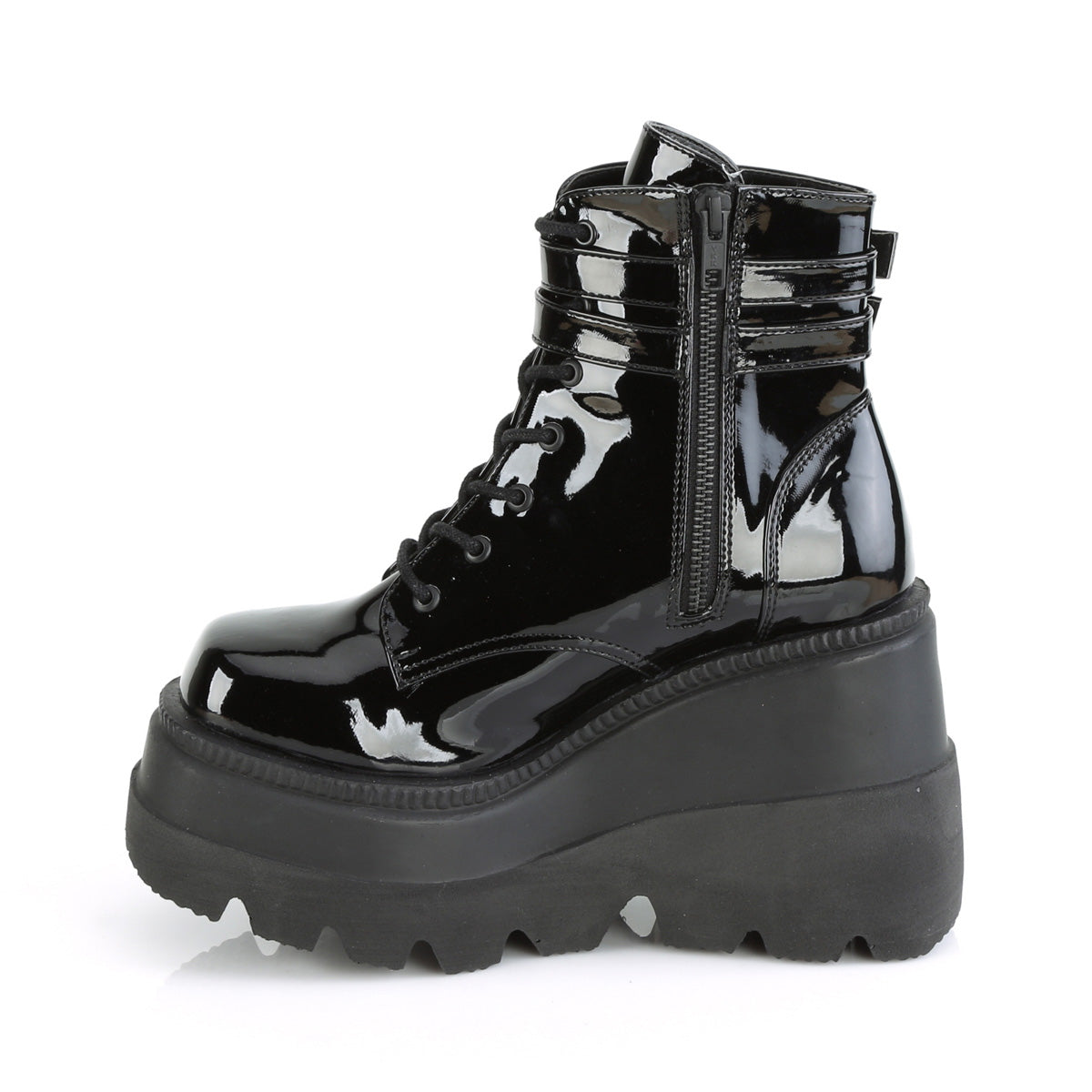 Demonia Cult Customer Favorite - "Shaker-52" Boots - Black Patent