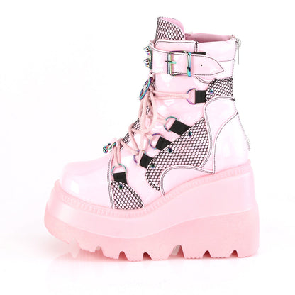Demonia Cult Featured - "Shaker-60" Boots - Baby Pink Hologram