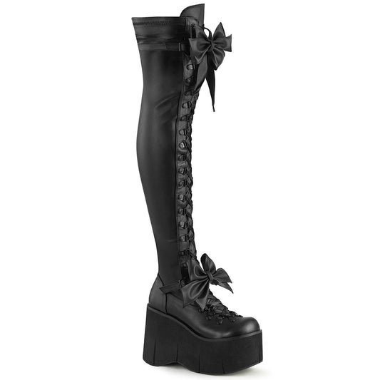 Demonia Cult Essential - "Kera-303" Boots - Black Stretch Vegan Leather