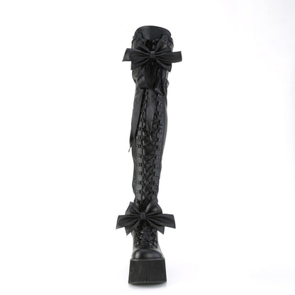 Demonia Cult Essential - "Kera-303" Boots - Black Stretch Vegan Leather