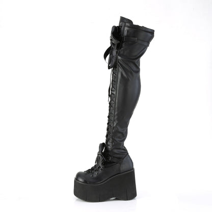 Demonia Cult Essential - "Kera-303" Boots - Black Stretch Vegan Leather