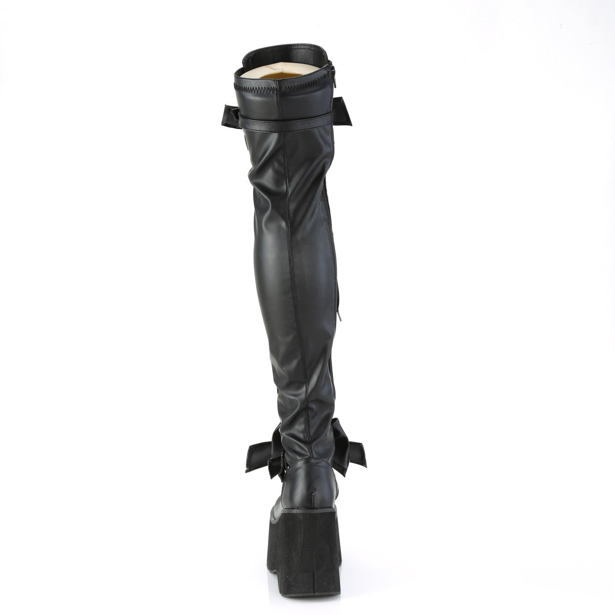 Demonia Cult Essential - "Kera-303" Boots - Black Stretch Vegan Leather