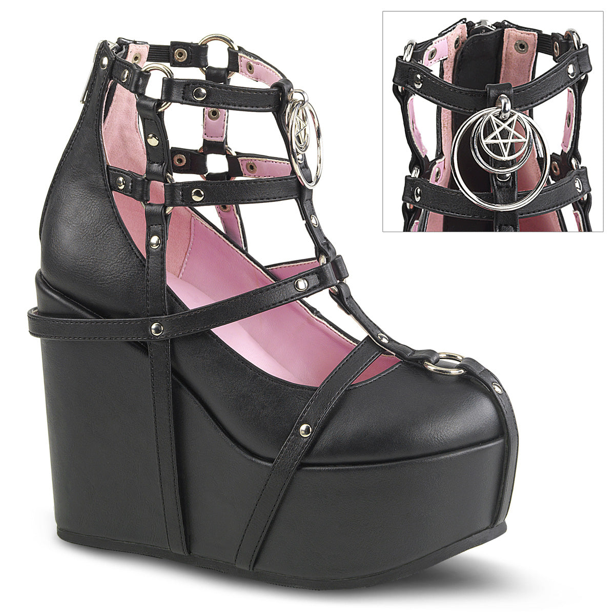 Demonia Cult Essential - "Poison-25-1" Boots - Black Vegan Leather