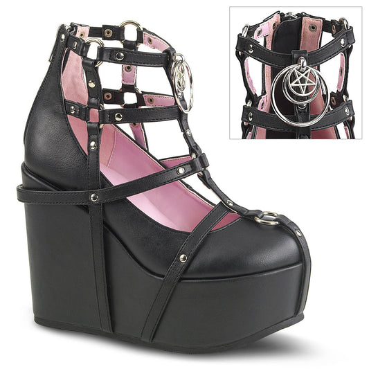 Demonia Cult Essential - "Poison-25-1" Boots - Black Vegan Leather