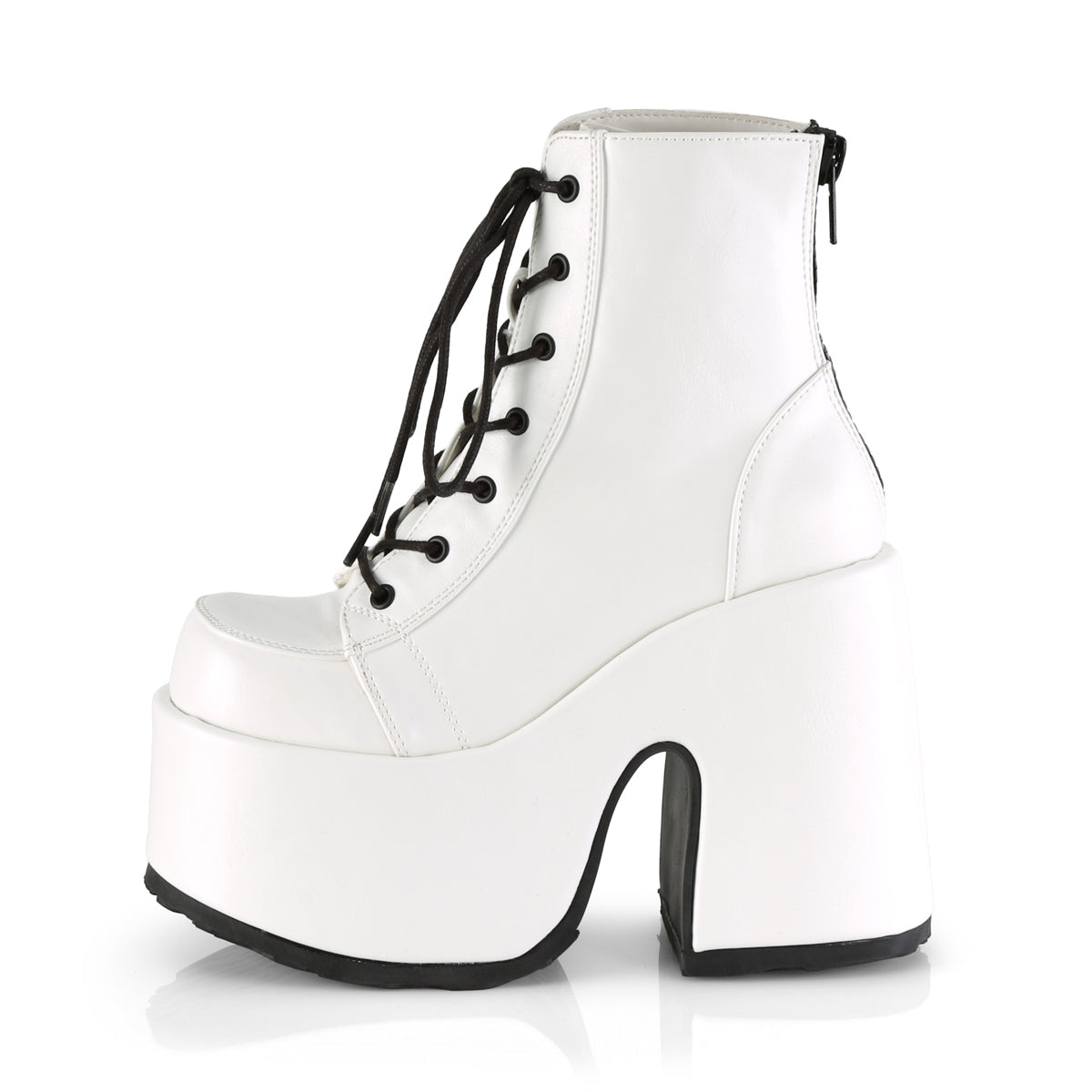 Demonia Cult Popular - "Camel-203" Boots - White Vegan Leather