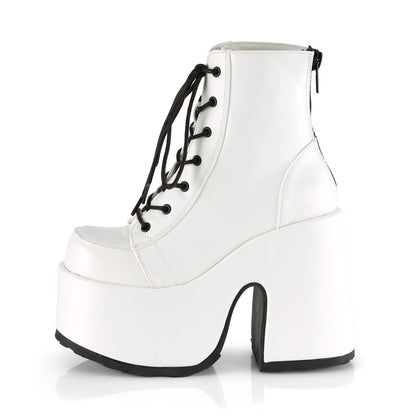 Demonia Cult Popular - "Camel-203" Boots - White Vegan Leather