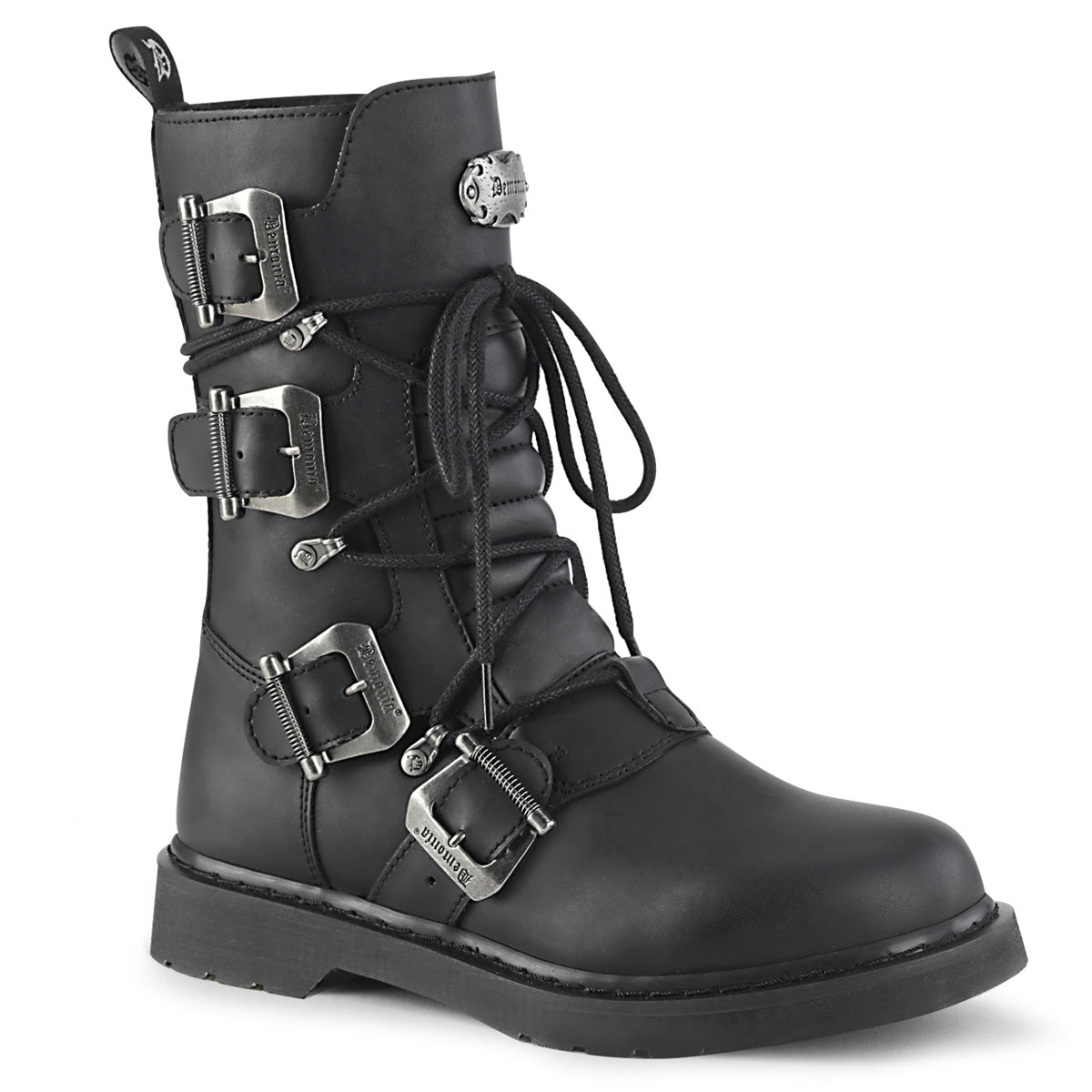 Demonia Cult Signature - "Bolt-265" Boots - Black Vegan Leather