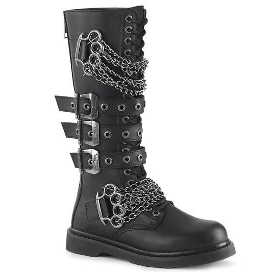 Demonia Cult Recommended - "Bolt-450" Boots - Black Vegan Leather