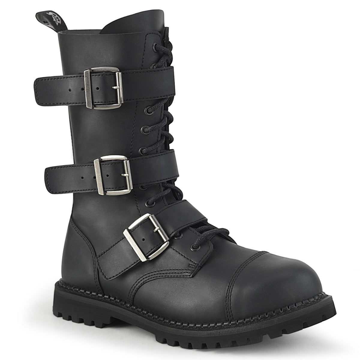 Demonia Cult Discount - "Riot-12BK" Boots - Black Vegan Leather